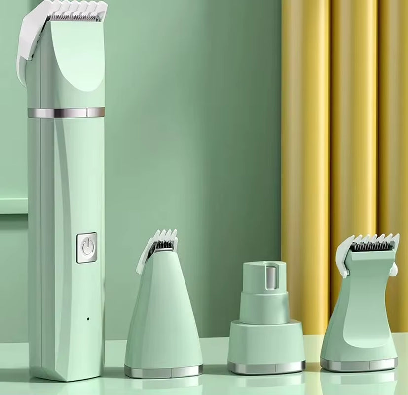 4-In-1 Pet Grooming and Care Set 4Different Blades Pet Hair Shaver Low Noise Pet Clippers Rechargeable Cordless Safe Dog Trimmer