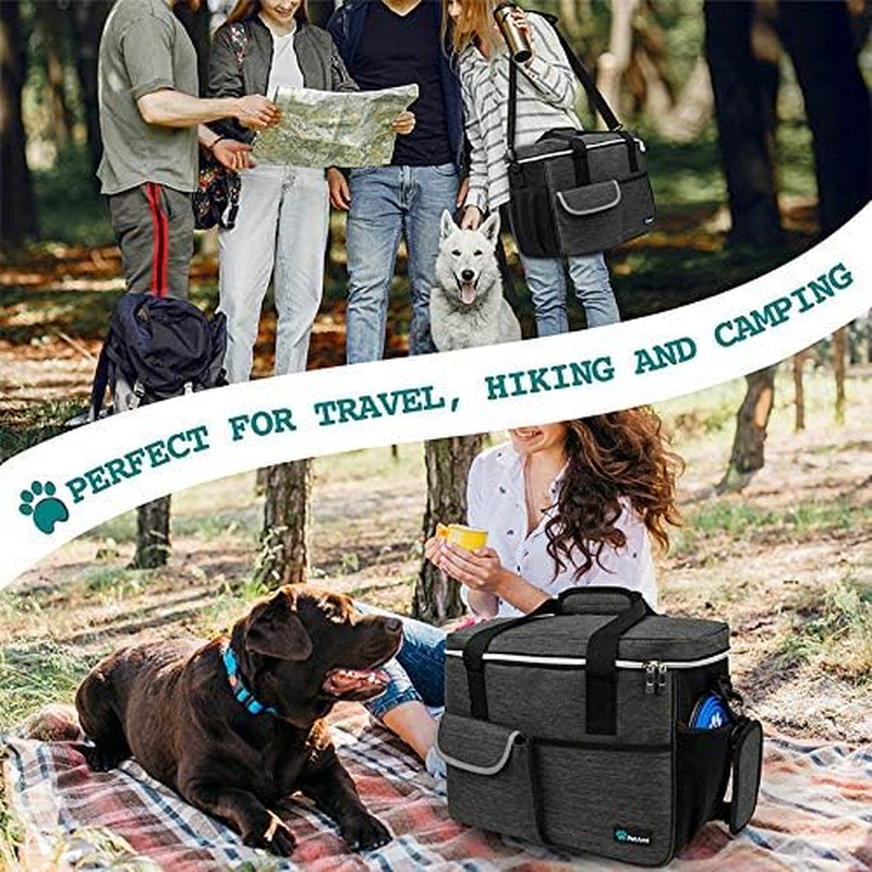 Dog Travel Bag Organizer, Pet Supplies Diaper Tote, Dark Gray Medium