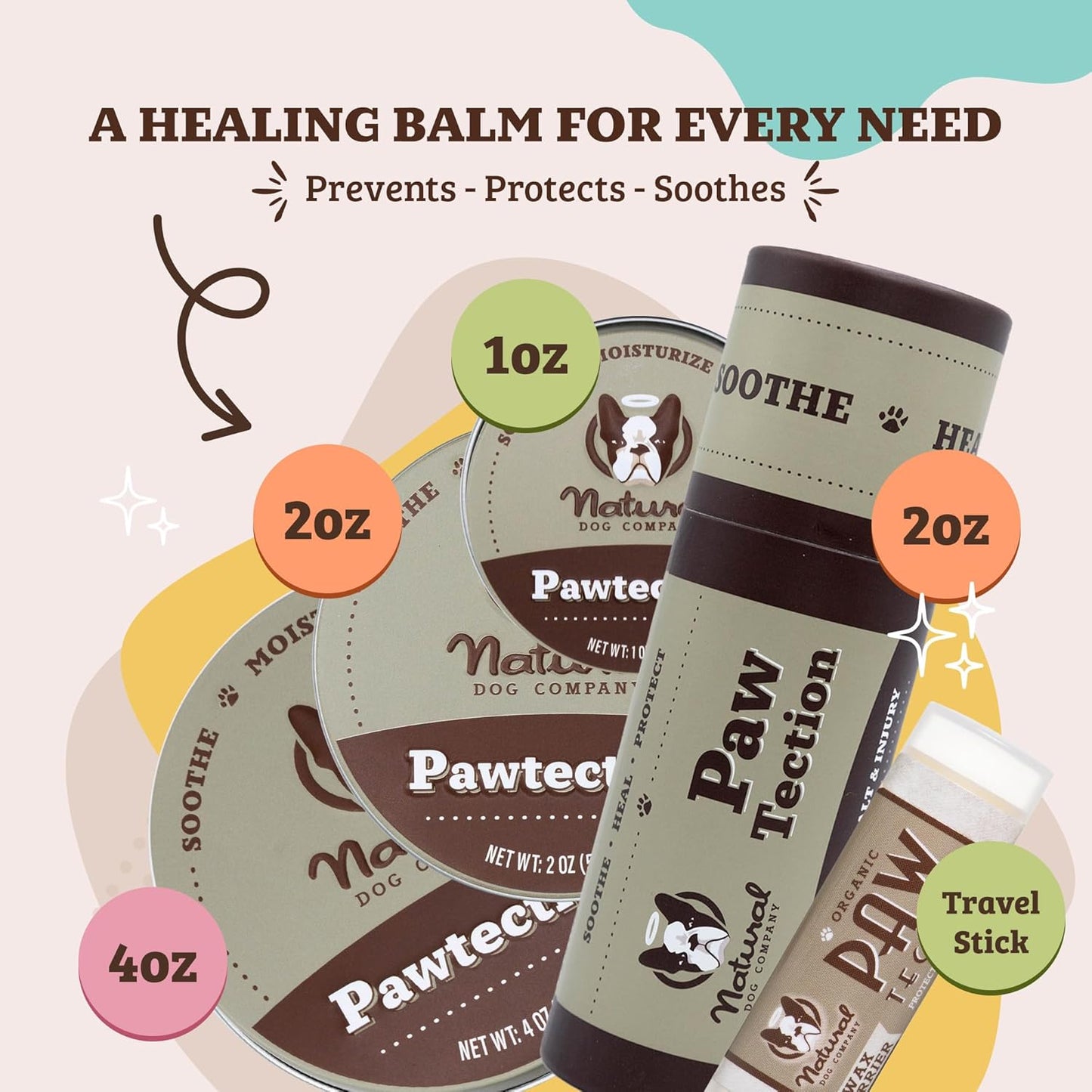 Pawtection Dog Paw Wax, 1 Oz Tin
