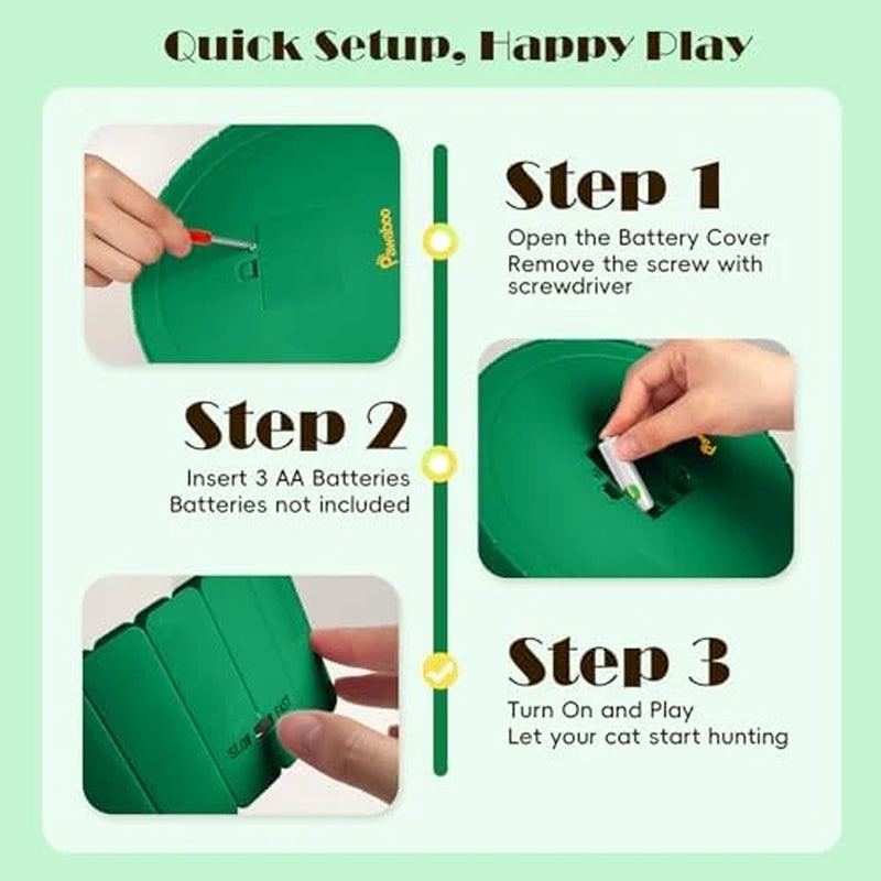 Interactive Cat Toy with Running Mouse, Automatic Track Kitten Toy | Electronic Motion Cat Toy for Indoor Cats, Pop and Play Hide Seek Cats Toys Hunting Mouse for Kitty Play Exercise,