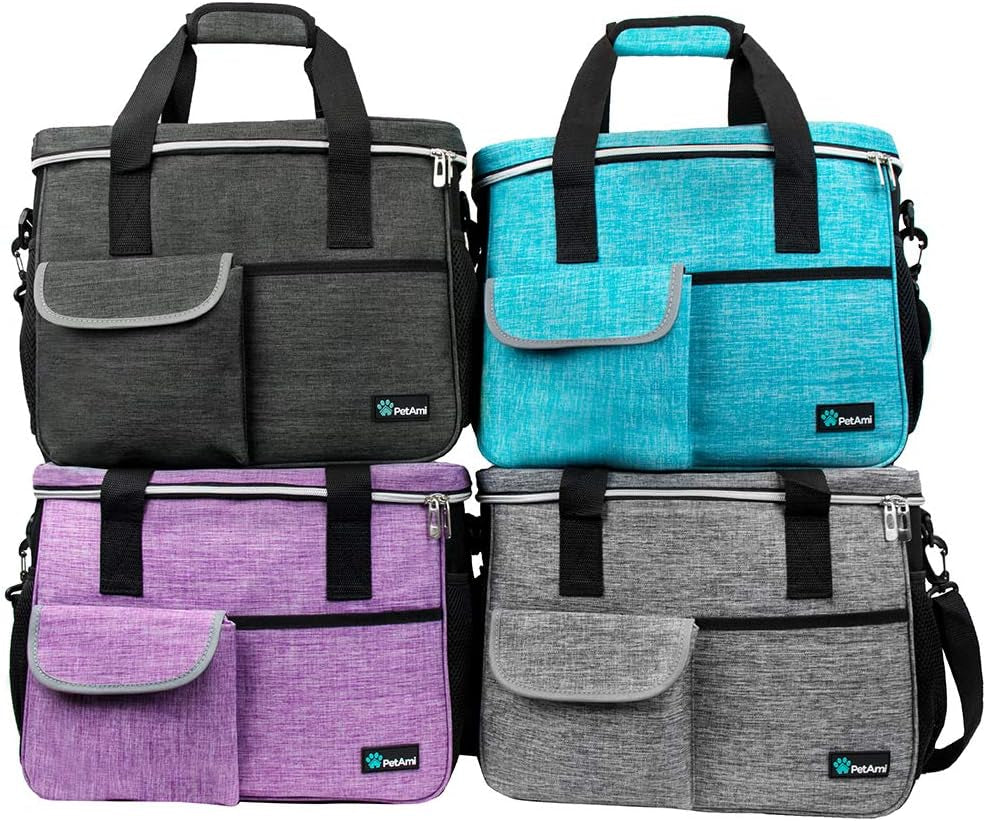Dog Travel Bag Organizer, Pet Supplies Diaper Tote, Dark Gray Medium