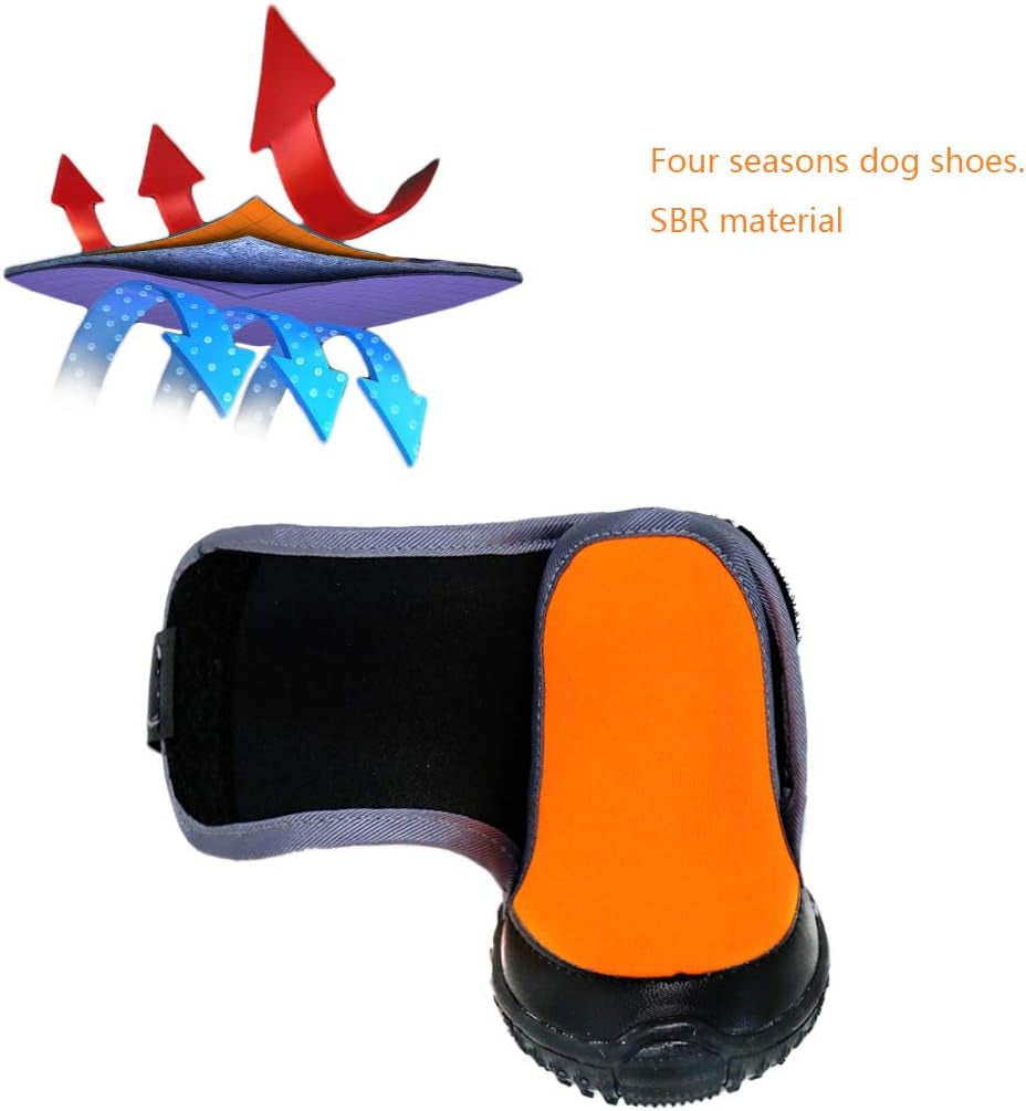 Dog Shoes Dog Boots Snow Dog Booties Dogs Paw Protection with Anti-Slip Sole, Dog Snow Socks for Basset Hound, Dalmatian, Border Collie, Siberian Husky (2 PCS)