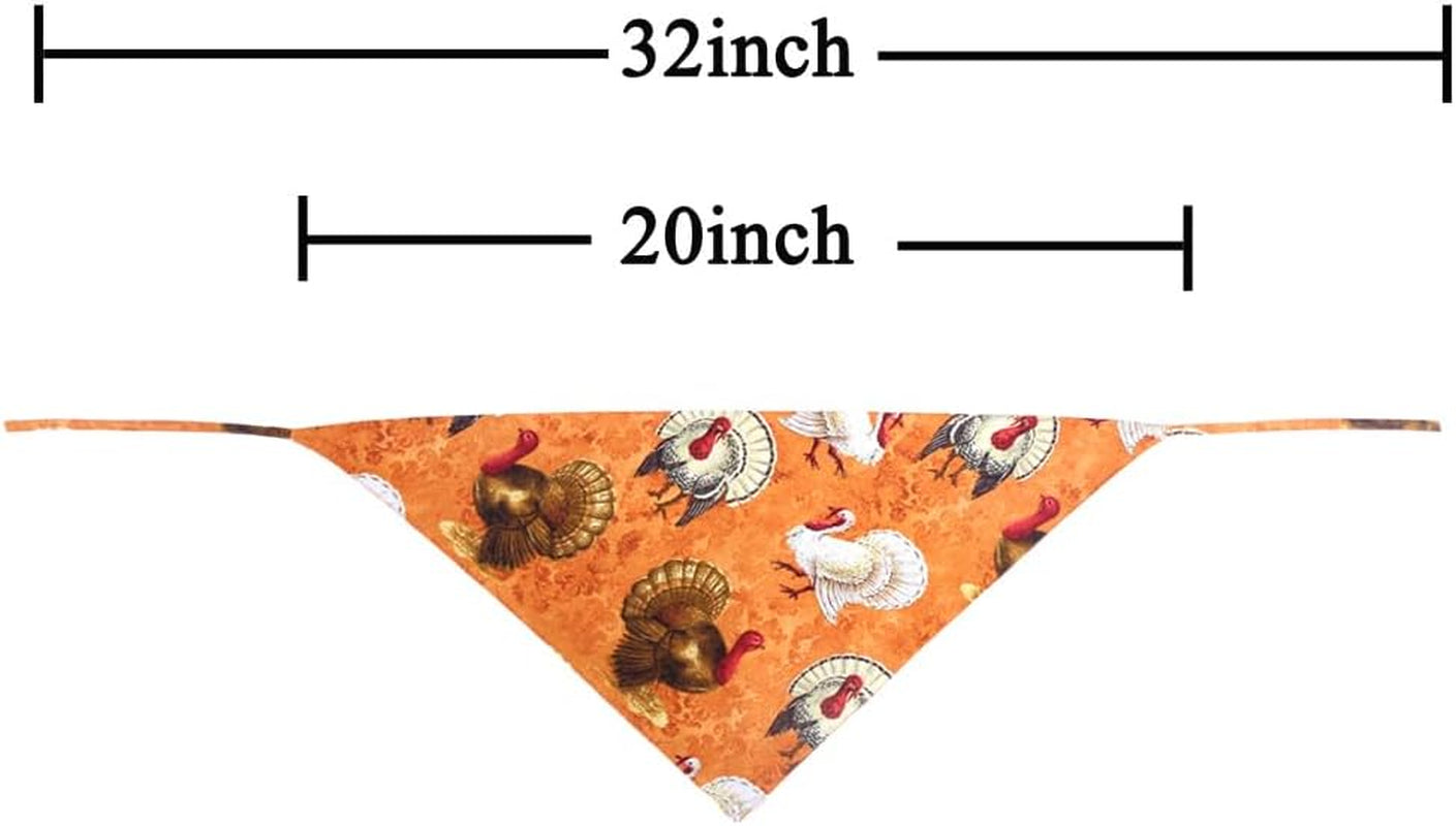 Thanksgiving Dog Bandana Fall Autumn Reversible Triangle Bibs Scarf Accessories for Dogs Cats Pets Large