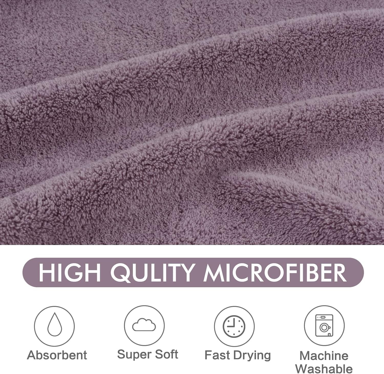 Dog Towel Absorbent Microfiber Pet Bath Towel for Dogs & Cats Purple