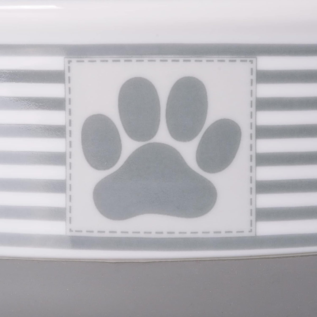 Paw & Patch Ceramic Pet Collection, Medium Set, 6X2", Gray, 2 Piece