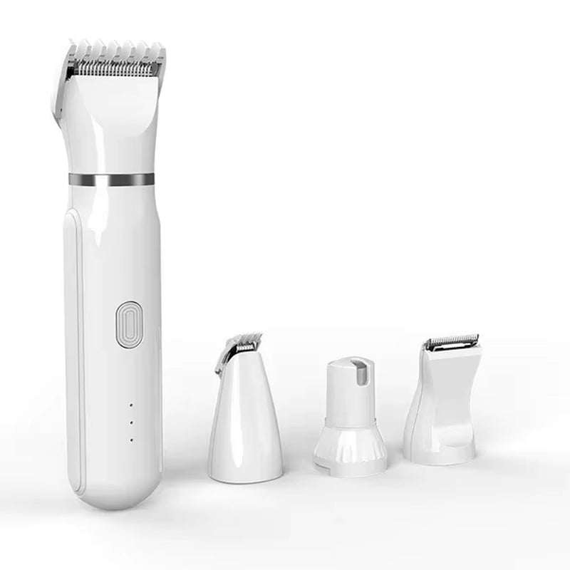 4-In-1 Pet Grooming and Care Set 4Different Blades Pet Hair Shaver Low Noise Pet Clippers Rechargeable Cordless Safe Dog Trimmer