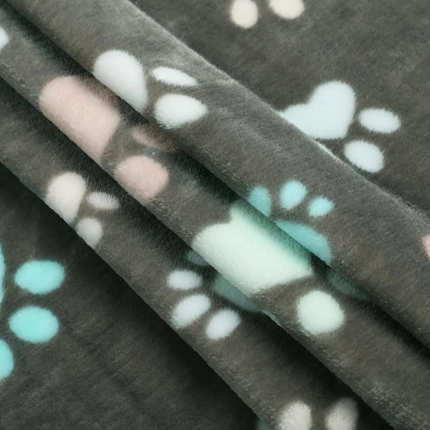 1 Pack 3 Blankets Super Soft Fluffy Premium Fleece Pet Blanket Flannel Throw for Dog Puppy Cat Paw 41X31 Inch
