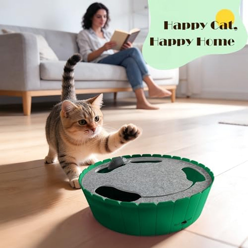 Interactive Cat Toy with Running Mouse, Automatic Track Kitten Toy | Electronic Motion Cat Toy for Indoor Cats, Pop and Play Hide Seek Cats Toys Hunting Mouse for Kitty Play Exercise,